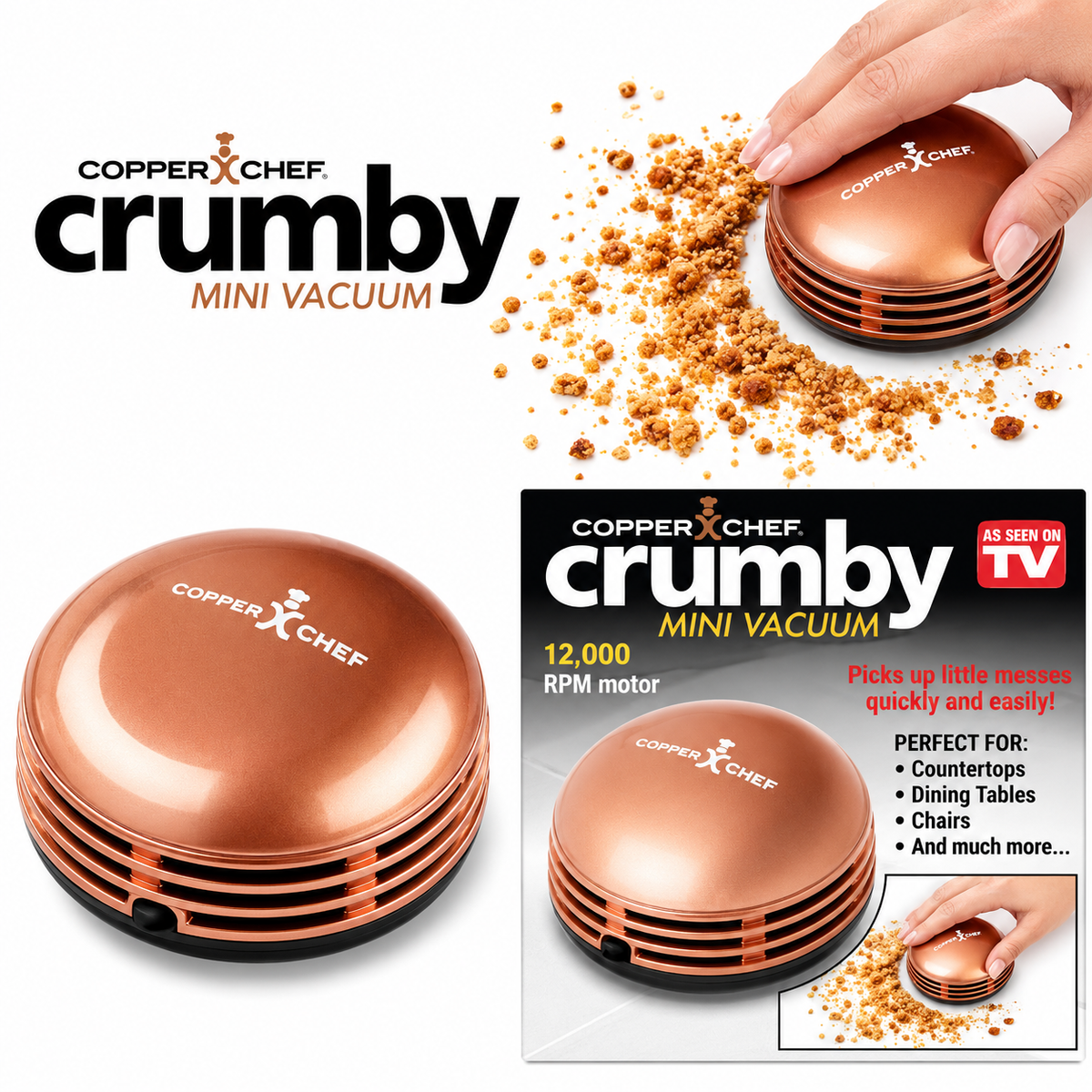 Chef Crumby Mini Desktop Vacuum Cleaner
