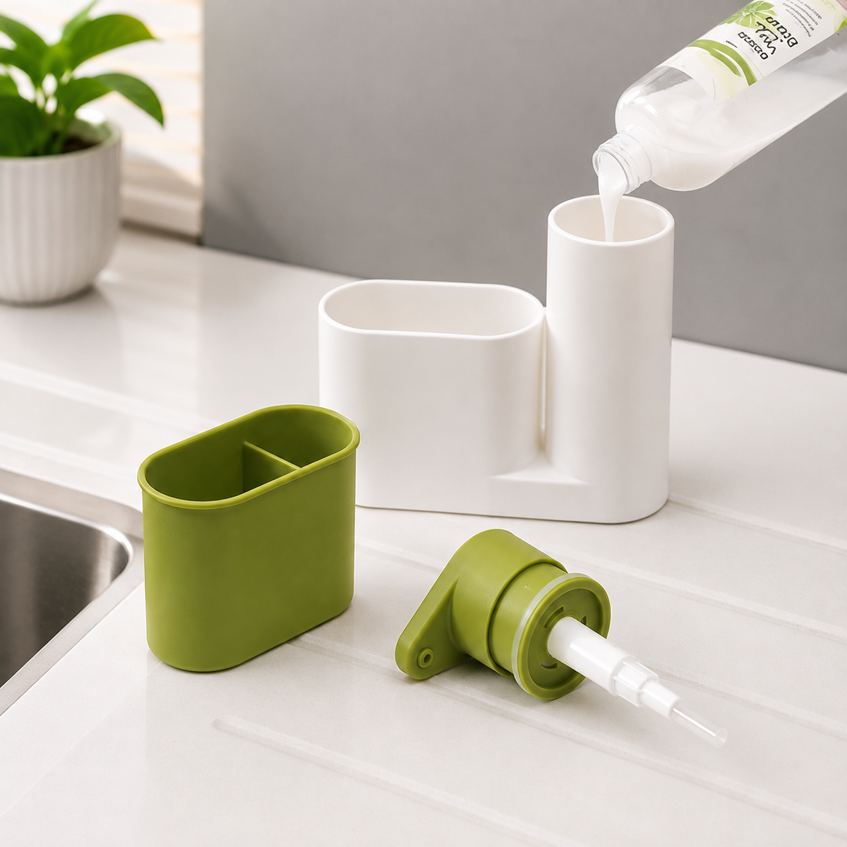 3-in-1 Sink Soap Dispenser & Organizer