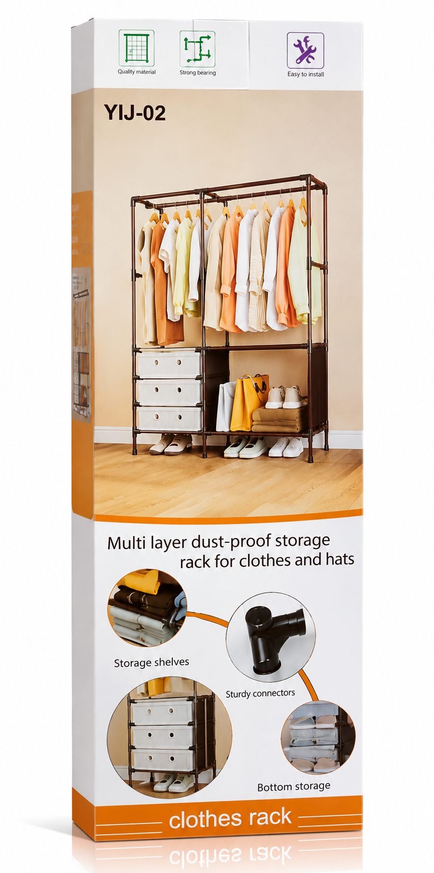Multi-Layer Clothes Rack with Storage Shelves