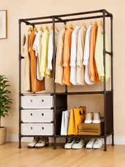 Multi-Layer Clothes Rack with Storage Shelves