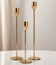 Gold Metal Candle Holder Set